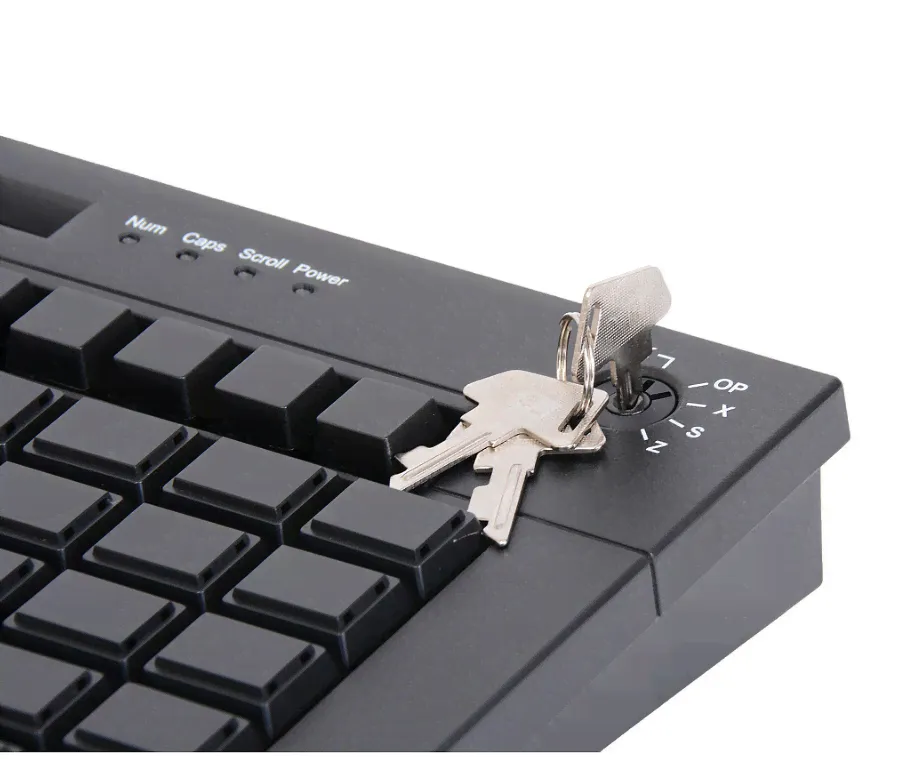 Клавиатура программируемая Poscenter S67B (мод. 63 клавиши, MSR, ключ, USB, 3,0 м.), черная